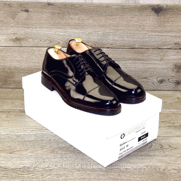 *NEW* $779 Caporicci Abrasivato 10 M Italian Patent Calfskin Tuxedo * new Trees main image 5